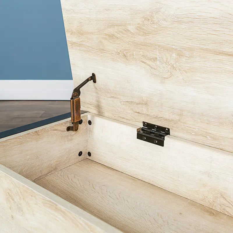 48-Inch Lift-Top Storage Bench with Slatted Shelf in Four Finishes