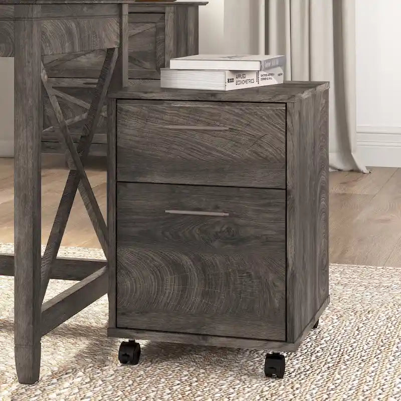 2 Drawer Mobile File Cabinet with Lock Wheels for Home Office