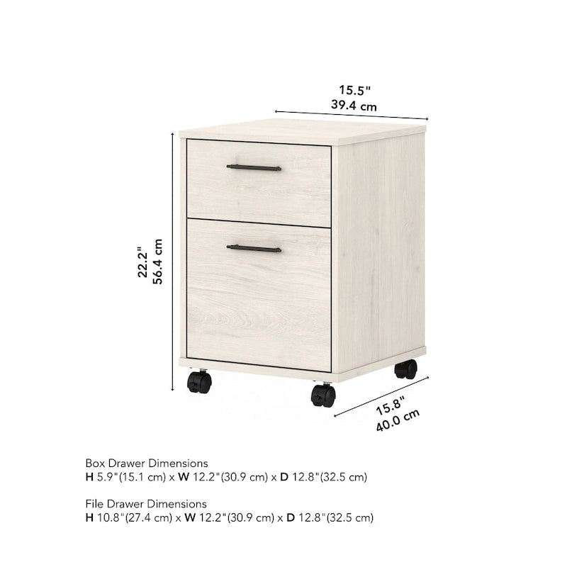2 Drawer Mobile File Cabinet with Lock Wheels for Home Office