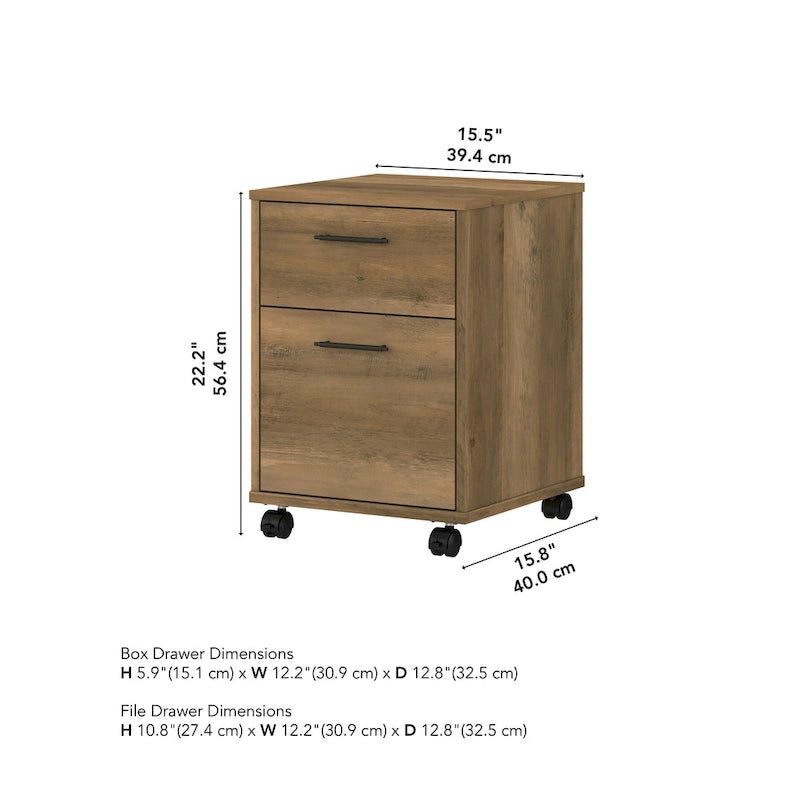 2 Drawer Mobile File Cabinet with Lock Wheels for Home Office