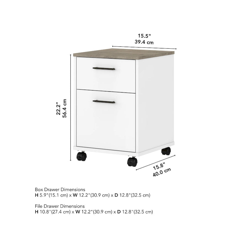 2 Drawer Mobile File Cabinet with Lock Wheels for Home Office
