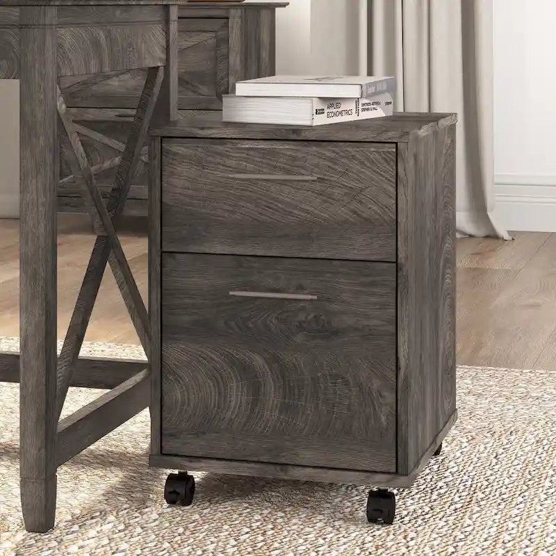 2 Drawer Mobile File Cabinet with Lock Wheels for Home Office