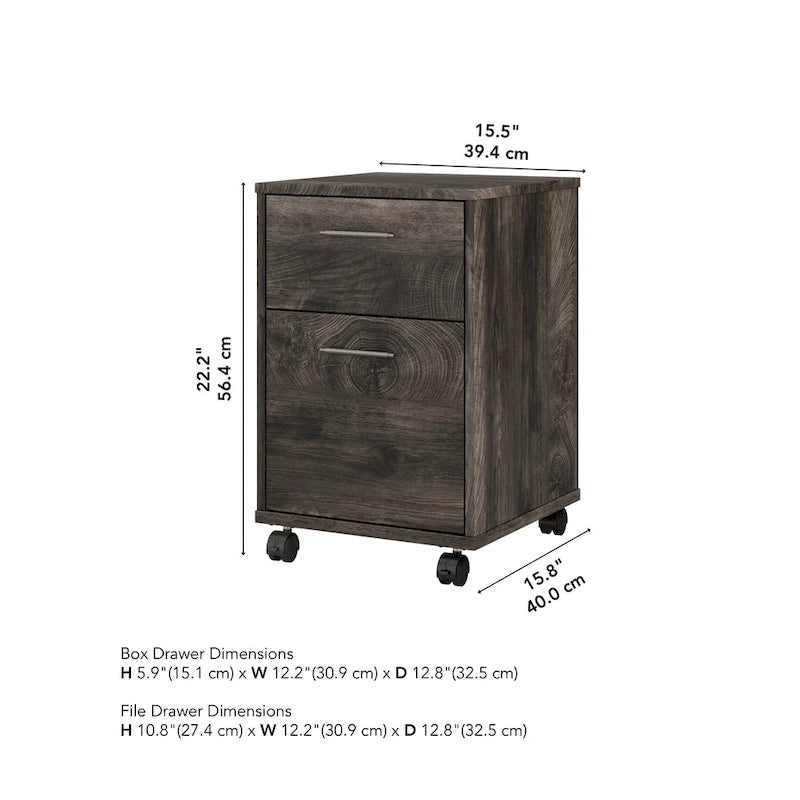 2 Drawer Mobile File Cabinet with Lock Wheels for Home Office
