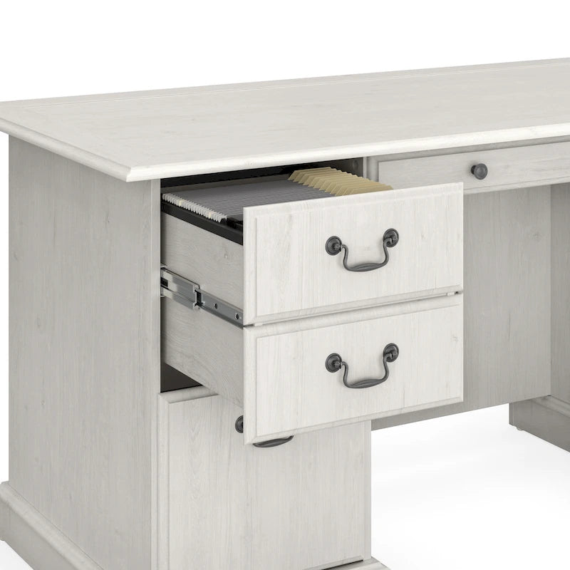 66W Executive Desk with Drawers Storage Traditional Style Home Office