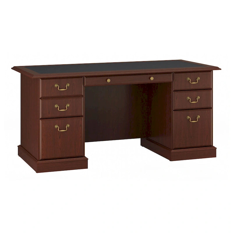 66W Executive Desk with Drawers Storage Traditional Style Home Office