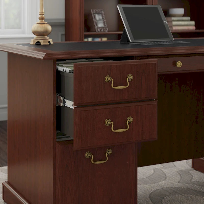 66W Executive Desk with Drawers Storage Traditional Style Home Office