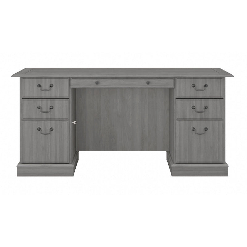 66W Executive Desk with Drawers Storage Traditional Style Home Office