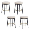 Altrium Modern Upholstered 24.75-Inch Round Backless Counter Stools with Iron Frame (Set of 4) by Christopher Knight Home
