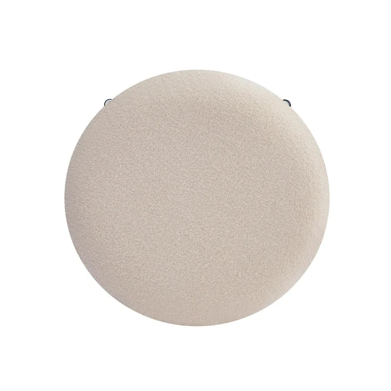 Modern Upholstered 24.75-Inch Round Backless Counter Stools with Iron Frame Set of 4