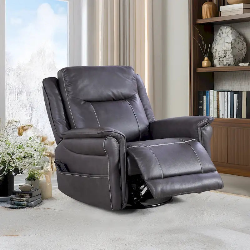 Poltrona reclinabile girevole con azionamento elettrico, riscaldamento, massaggio e braccioli con imbottitura pillow top