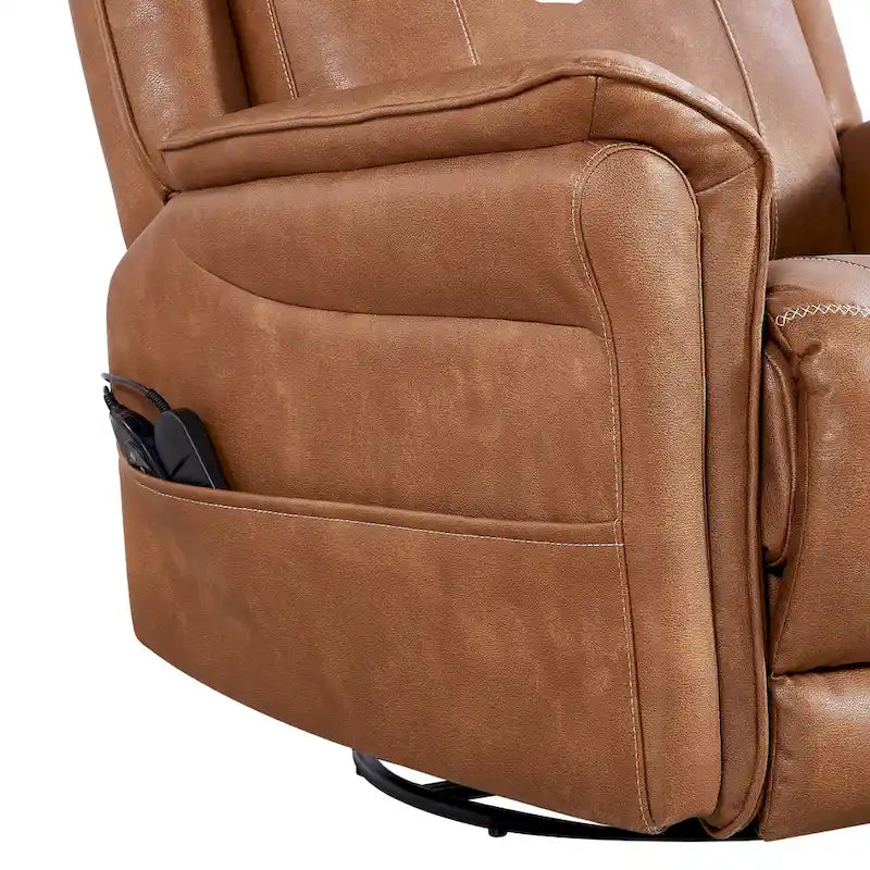Weicher elektrischer Dreh-Schaukelsessel mit Heizfunktion, Massagefunktion und gepolsterten Armlehnen