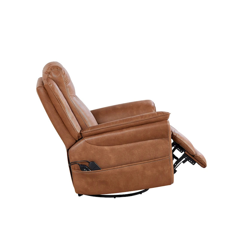 Weicher elektrischer Dreh-Schaukelsessel mit Heizfunktion, Massagefunktion und gepolsterten Armlehnen