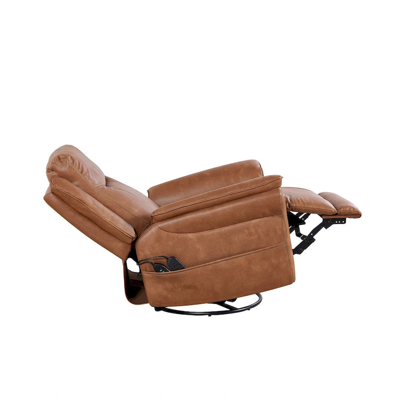 Weicher elektrischer Dreh-Schaukelsessel mit Heizfunktion, Massagefunktion und gepolsterten Armlehnen
