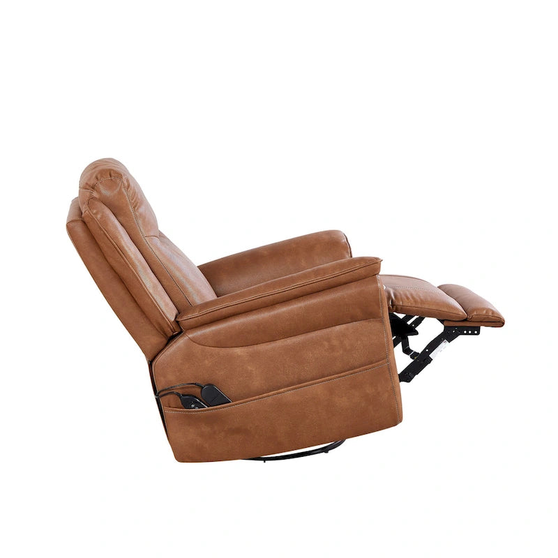 Weicher elektrischer Dreh-Schaukelsessel mit Heizfunktion, Massagefunktion und gepolsterten Armlehnen