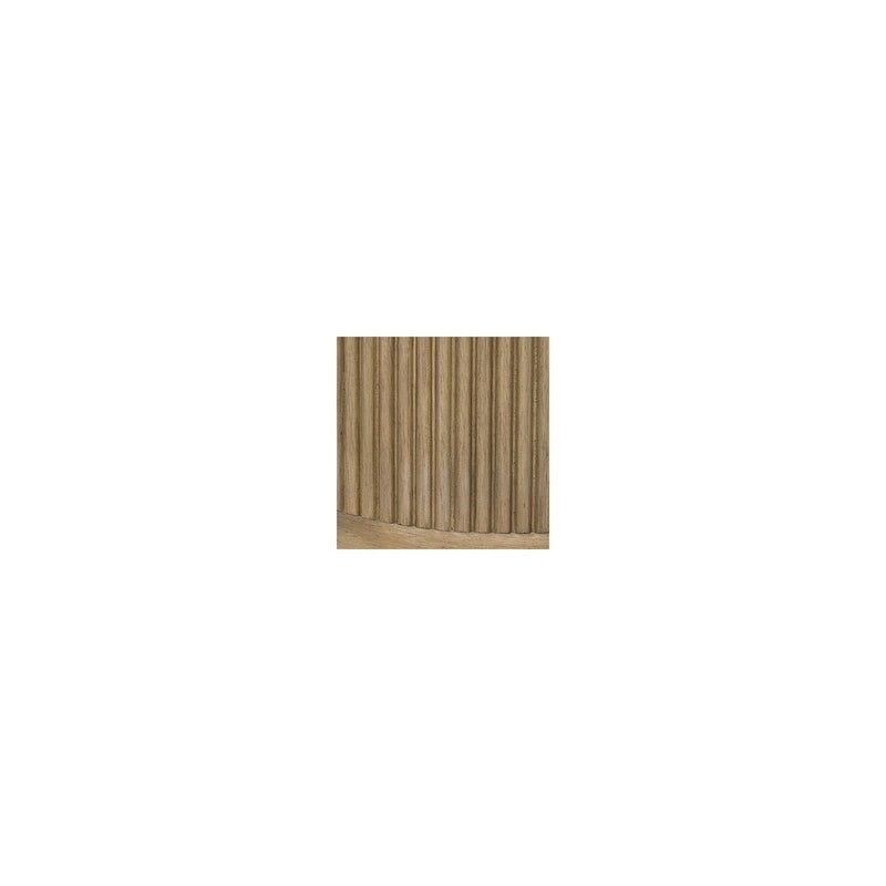 Light Brown White Faux Marble Top Reeded Base End Table