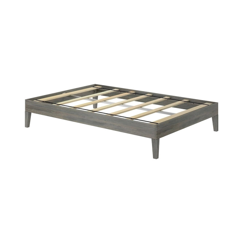 Full-Size Solid Wood Platform Bed Frame Modern Minimalist Design