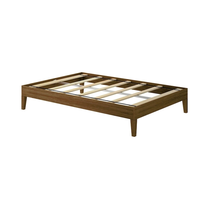 Full-Size Solid Wood Platform Bed Frame Modern Minimalist Design