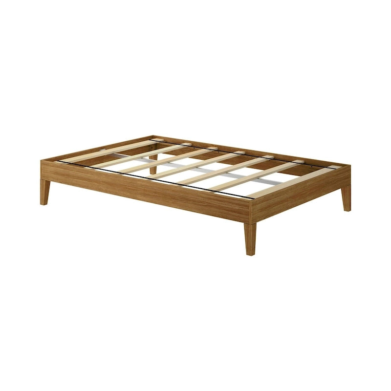 Full-Size Solid Wood Platform Bed Frame Modern Minimalist Design
