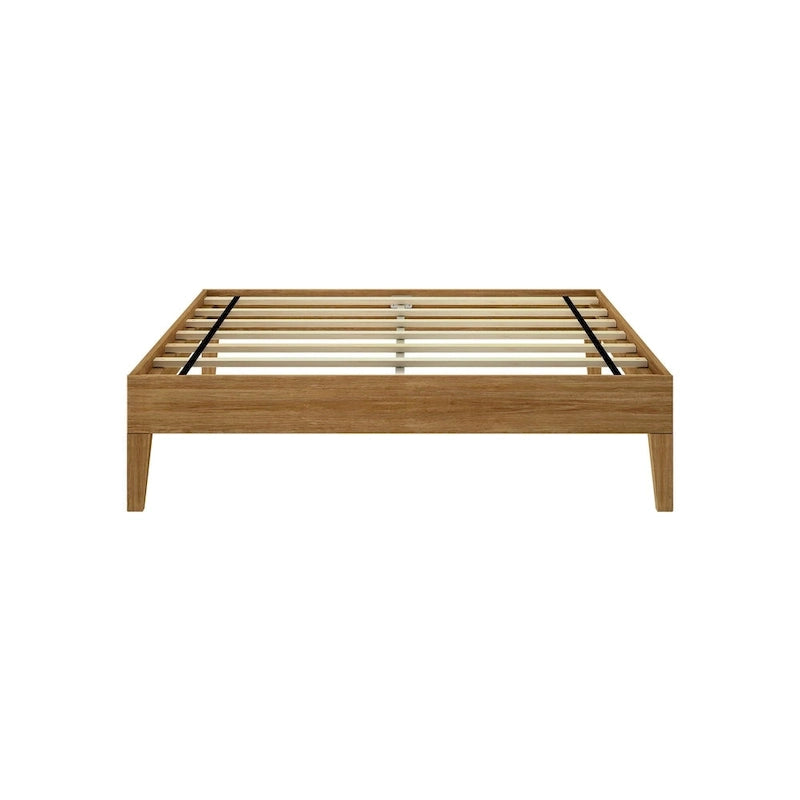 Full-Size Solid Wood Platform Bed Frame Modern Minimalist Design