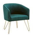 Gold Finish Velvet Accent Chair with Hairpin Legs and Foam Cushion
