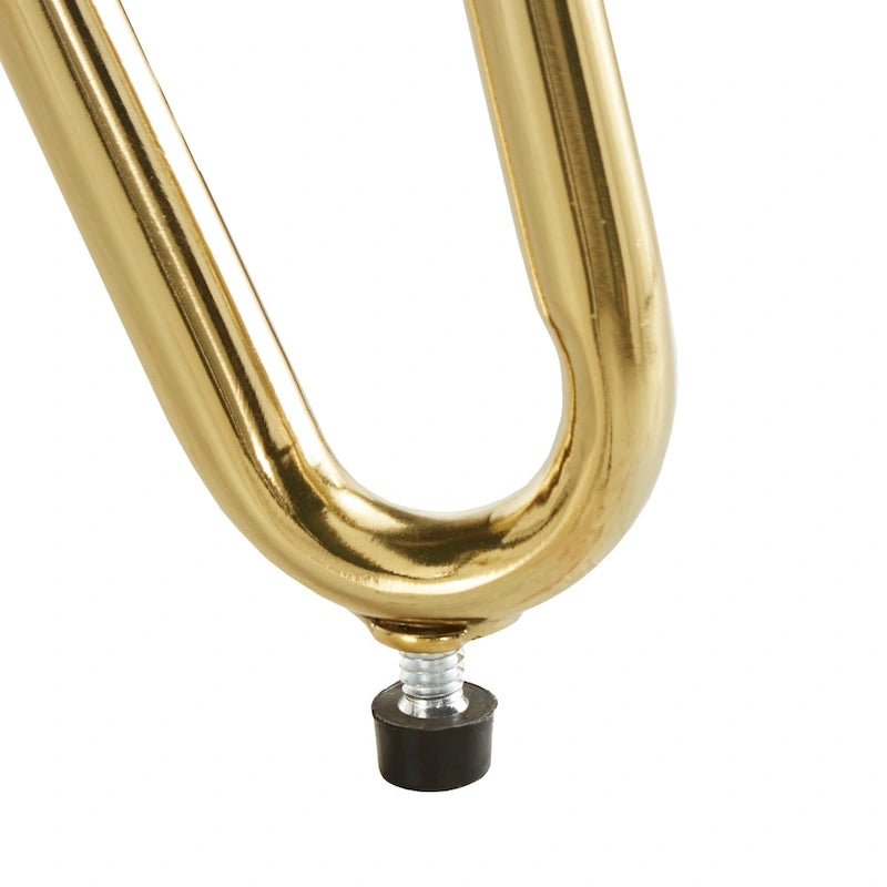 Gold Finish Velvet Accent Chair with Hairpin Legs and Foam Cushion