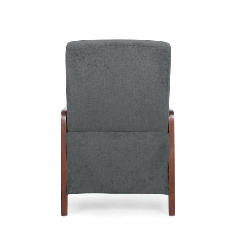 Sillón reclinable acolchado con costuras en canales, respaldo abatible, estilo moderno de mediados de siglo, silla decorativa de tela