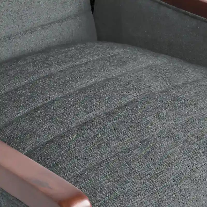 Sillón reclinable acolchado con costuras en canales, respaldo abatible, estilo moderno de mediados de siglo, silla decorativa de tela