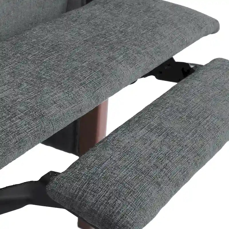 Sillón reclinable acolchado con costuras en canales, respaldo abatible, estilo moderno de mediados de siglo, silla decorativa de tela