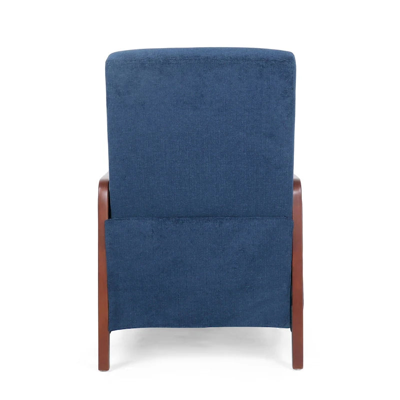 Sillón reclinable acolchado con costuras en canales, respaldo abatible, estilo moderno de mediados de siglo, silla decorativa de tela