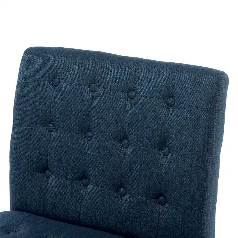 Fabric Tufted Accent Chair Set of 2 with Rubberwood Legs Upholstered