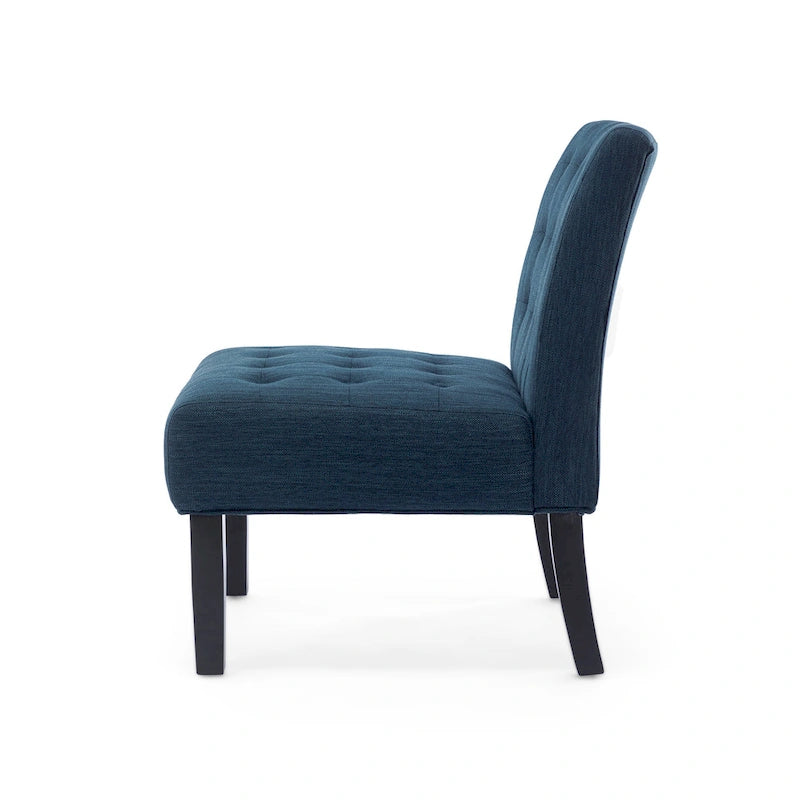 Fabric Tufted Accent Chair Set of 2 with Rubberwood Legs Upholstered
