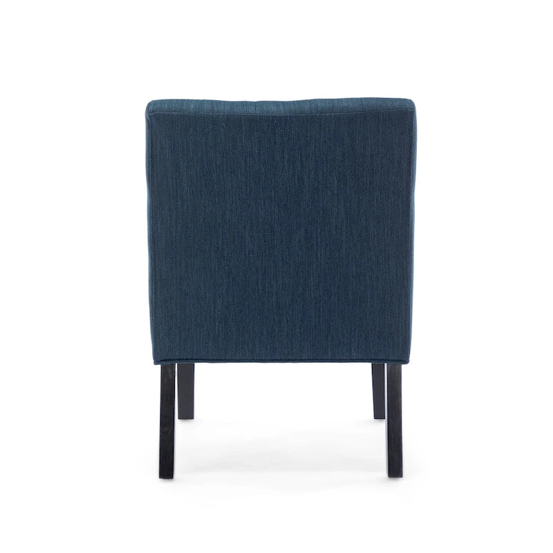 Fabric Tufted Accent Chair Set of 2 with Rubberwood Legs Upholstered