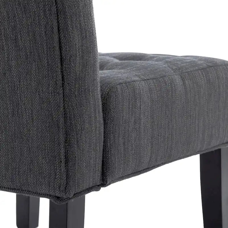 Fabric Tufted Accent Chair Set of 2 with Rubberwood Legs Upholstered