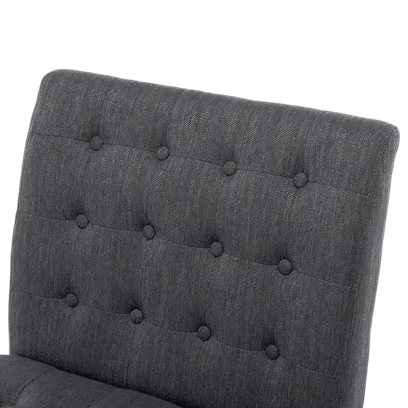 Fabric Tufted Accent Chair Set of 2 with Rubberwood Legs Upholstered