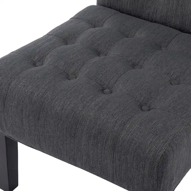 Fabric Tufted Accent Chair Set of 2 with Rubberwood Legs Upholstered