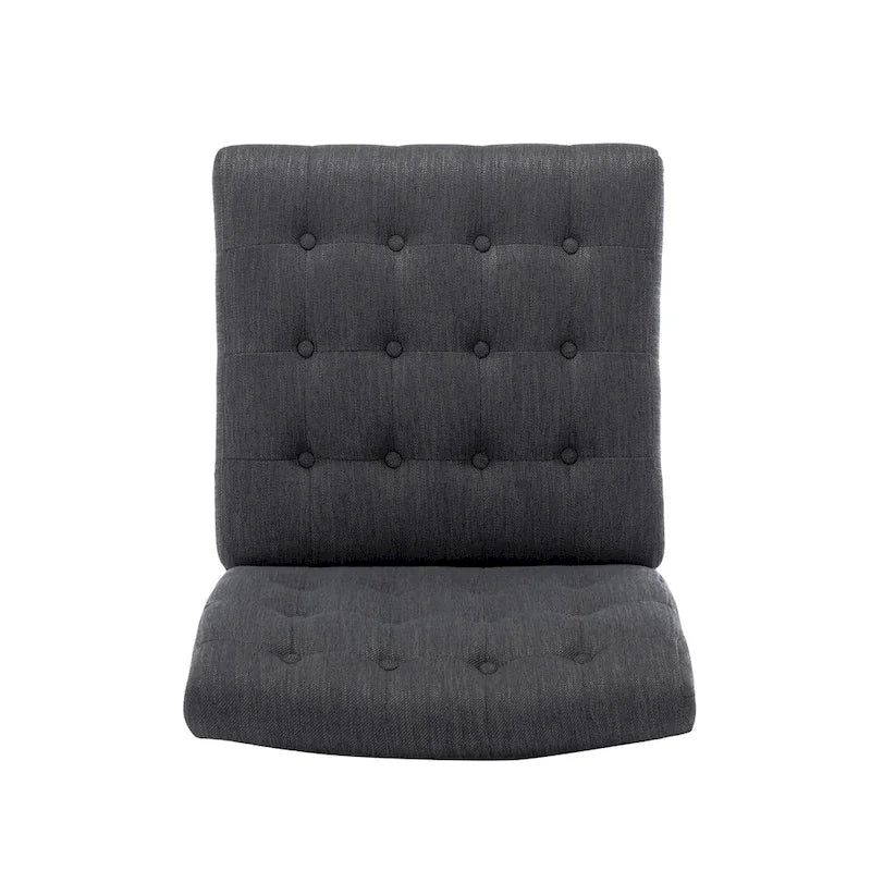 Fabric Tufted Accent Chair Set of 2 with Rubberwood Legs Upholstered