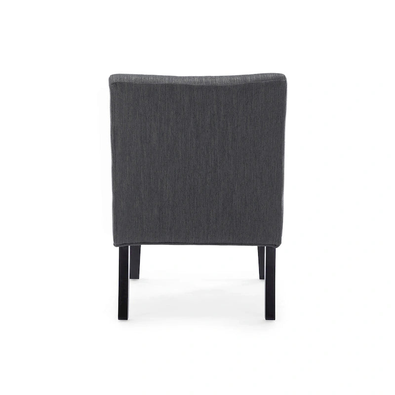 Fabric Tufted Accent Chair Set of 2 with Rubberwood Legs Upholstered