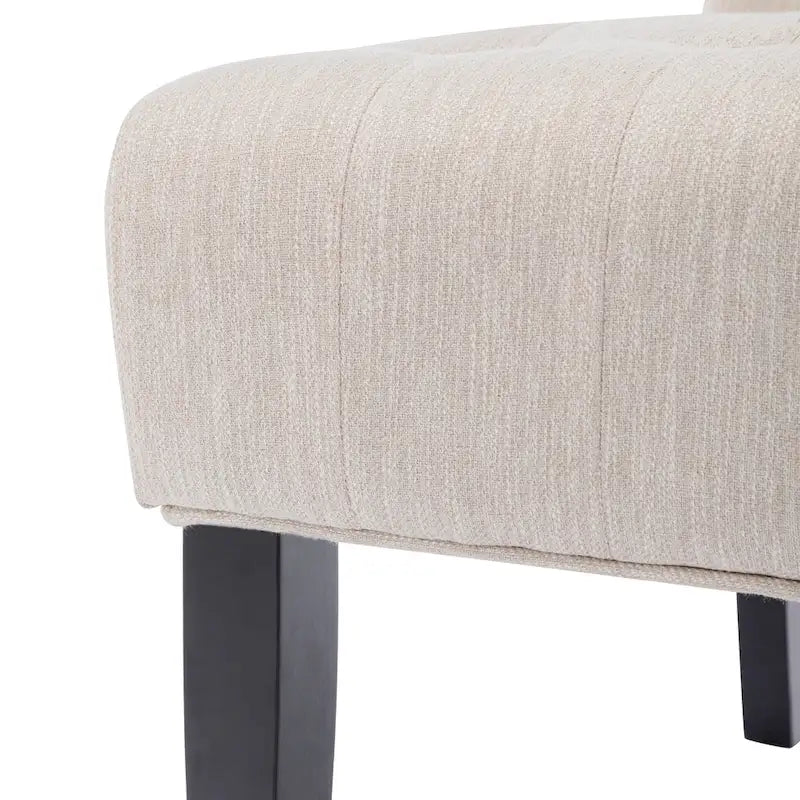 Fabric Tufted Accent Chair Set of 2 with Rubberwood Legs Upholstered