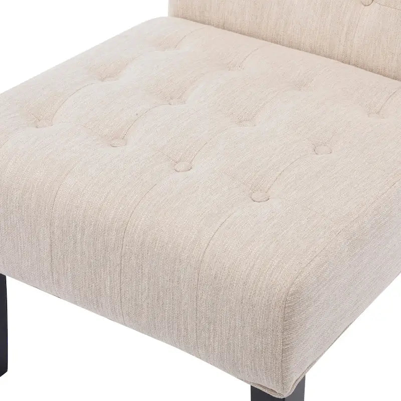 Fabric Tufted Accent Chair Set of 2 with Rubberwood Legs Upholstered