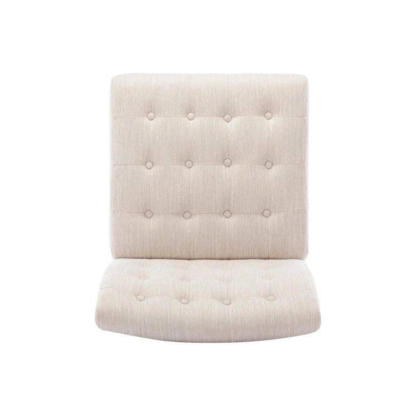Fabric Tufted Accent Chair Set of 2 with Rubberwood Legs Upholstered