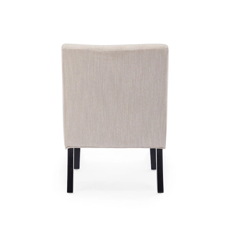 Fabric Tufted Accent Chair Set of 2 with Rubberwood Legs Upholstered