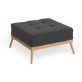 Mid-Century Tufted Fabric Square Ottoman Table with Splayed Legs
