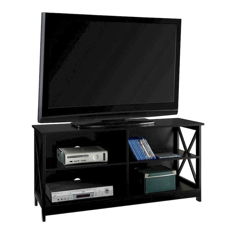 TV Stand with Shelves Open Storage 5-Tier X-Frame Media Console
