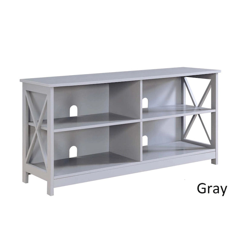 TV Stand with Shelves Open Storage 5-Tier X-Frame Media Console