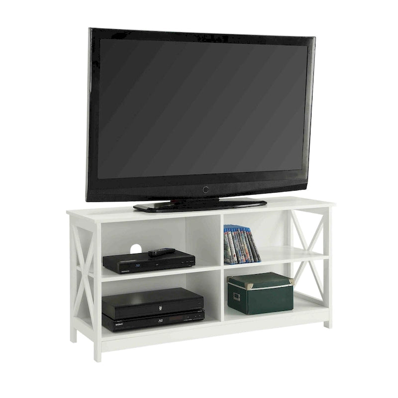 TV Stand with Shelves Open Storage 5-Tier X-Frame Media Console