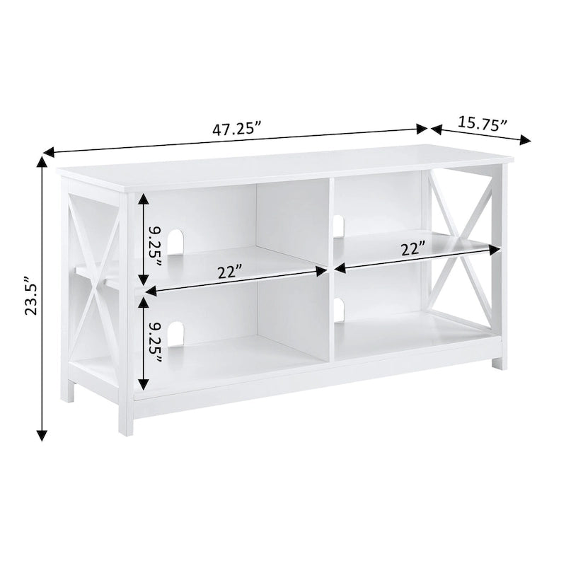 TV Stand with Shelves Open Storage 5-Tier X-Frame Media Console