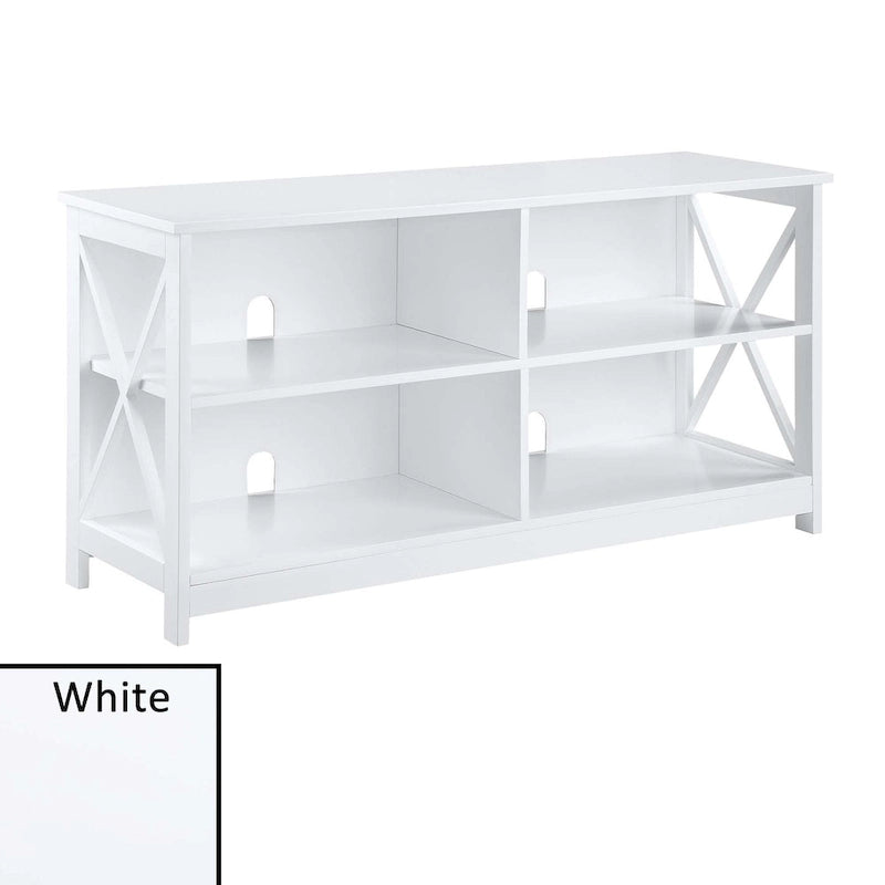 TV Stand with Shelves Open Storage 5-Tier X-Frame Media Console