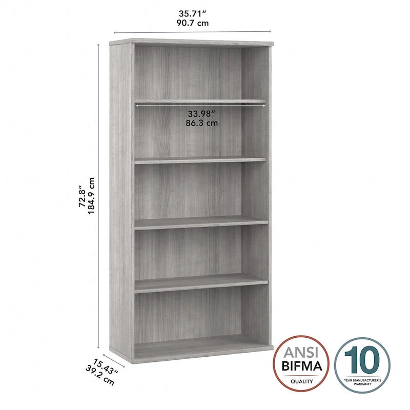 Libreria alta a 5 ripiani con ripiani regolabili per casa e ufficio