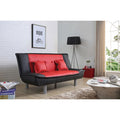Faux Leather Tufted Sofa Bed with Chrome Legs Modern Living Room