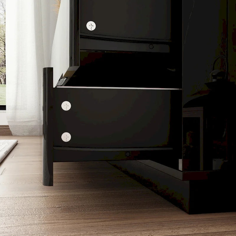 Doppelte Kommode mit 8 Schubladen, Hochglanzfronten und LED-Beleuchtung